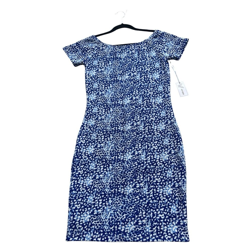 GO COCO Women's Blue and White Printed Dress Size M